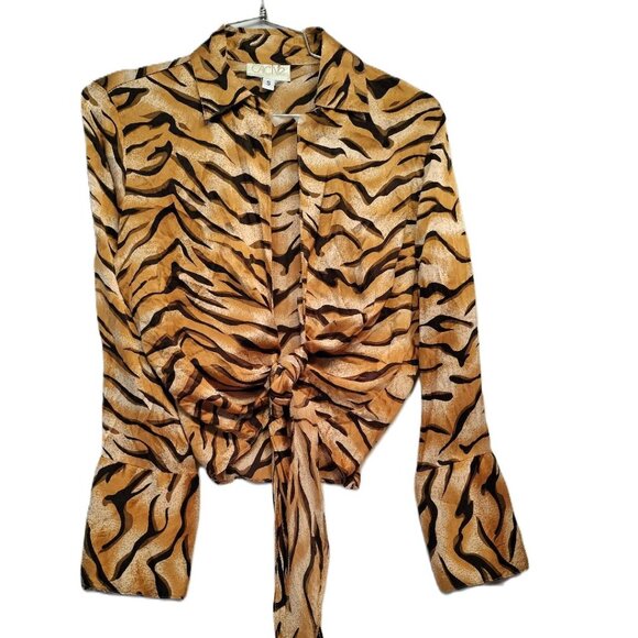 CCO-CACHE"-S- SILK WRAPPED BLOUSE - Picture 1 of 8